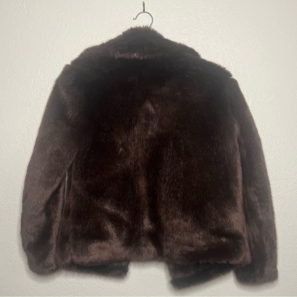 Faux Mink Jacket XS in Oxblood - Picture 2 of 4